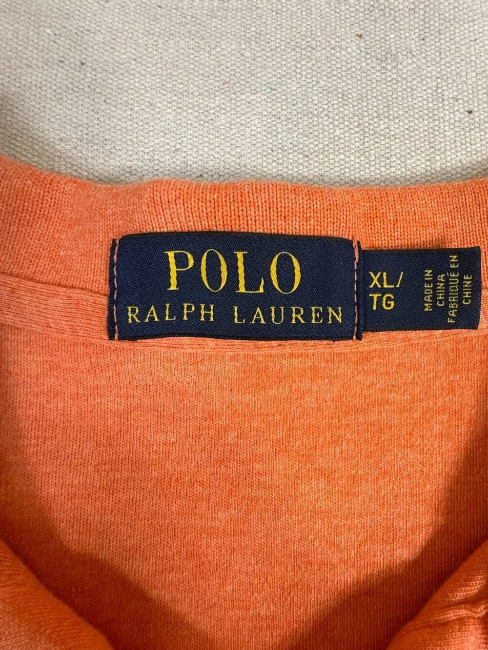 Polo Ralph Lauren Orange Polo Shirt Men's XL Short Sleeve Embroidered Logo